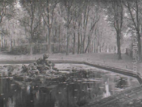 La Fontaine De Bacchus Oil Painting by Pierre (Desire Eugene) Franc Lamy