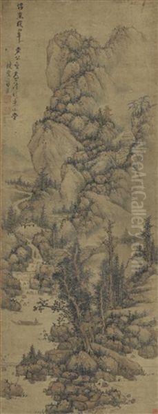 Landscape After Huang Gongwang Oil Painting by  Lan Ying