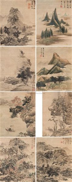 Landscape (imitation Of Previous Masters) (8 Works) Oil Painting by  Lan Ying