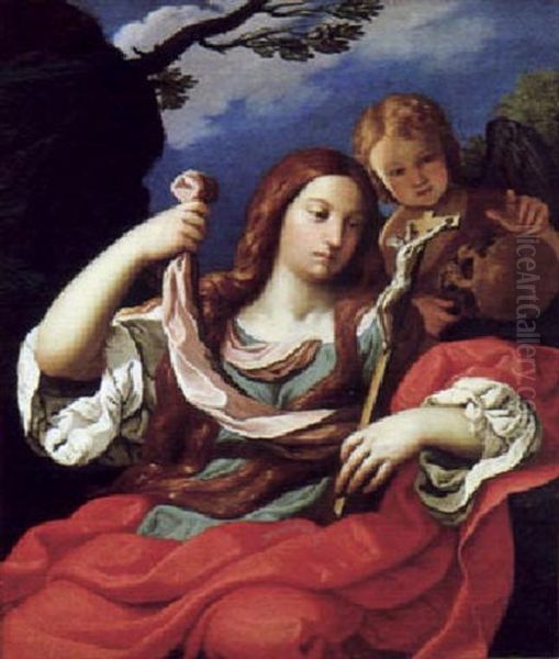 Die Magdalena Mit Einem Engel Oil Painting by Lodovico Lana