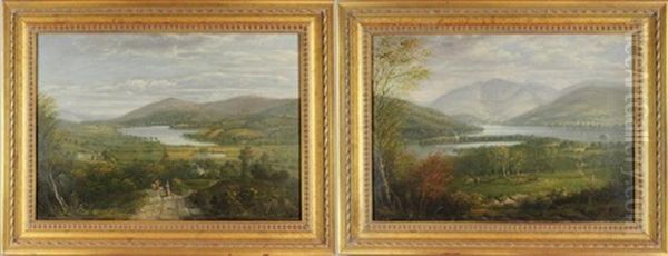 Pair Of Landscapes Oil Painting by Richard Hume Lancaster