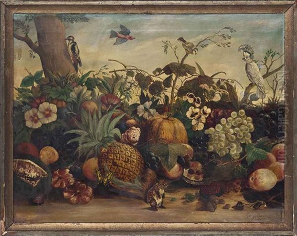 Exotic Fruit, Flowers And Birds by George Lance