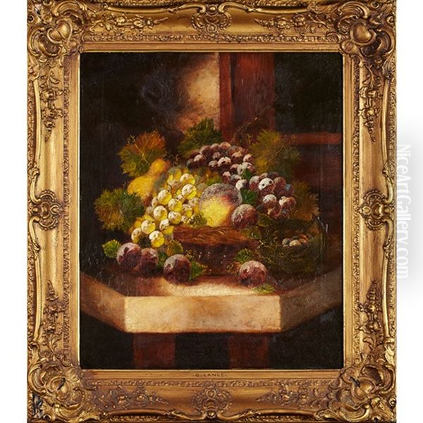 Fruit On A Ledge Oil Painting by George Lance