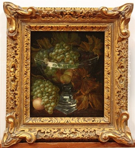 Still Life With Grapes Oil Painting by George Lance