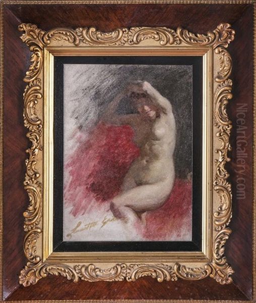 Female Nude Oil Painting by Egisto Lancerotto