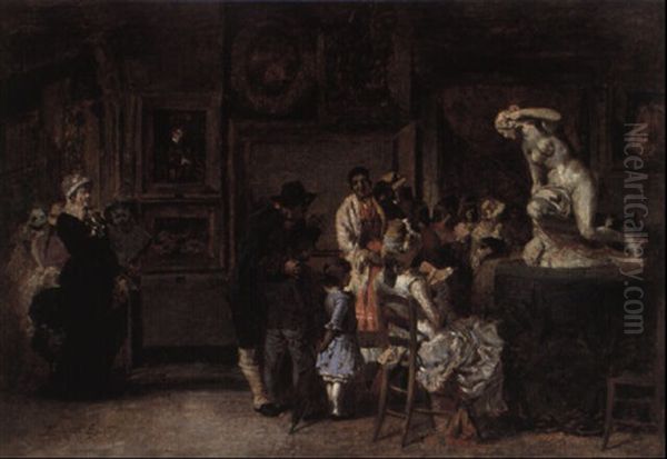 Visita Al Museo Oil Painting by Egisto Lancerotto