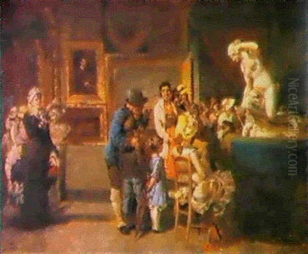 Visita Al Museo Oil Painting by Egisto Lancerotto