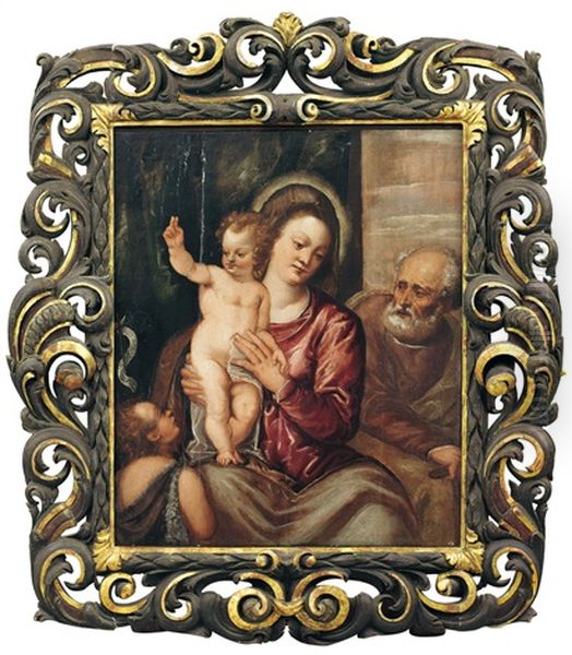 Sacra Famiglia Con San Giovannino Oil Painting by Polidoro da Lanciano