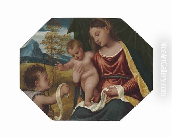 The Madonna And Child With The Young Saint John The Baptist Oil Painting by Polidoro da Lanciano