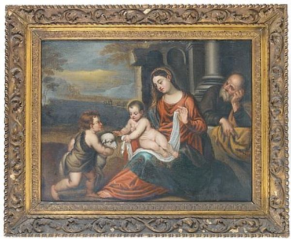 The Holy Family With The Infant Saint John The Baptist Oil Painting by Polidoro da Lanciano