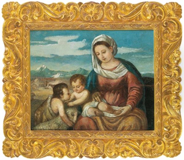 La Madonna Con Il Bambino E San Giovannino Oil Painting by Polidoro da Lanciano