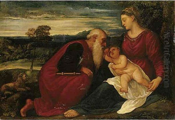 The Madonna And Child With Saint Mark Oil Painting by Polidoro da Lanciano