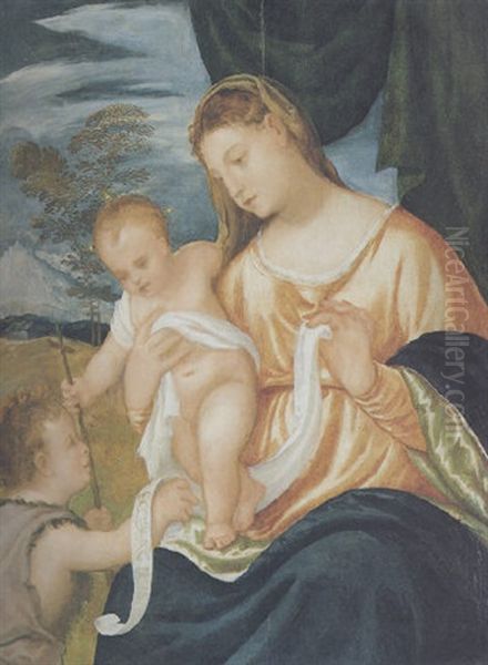 Madonna Con Bambino E San Giovannino Oil Painting by Polidoro da Lanciano