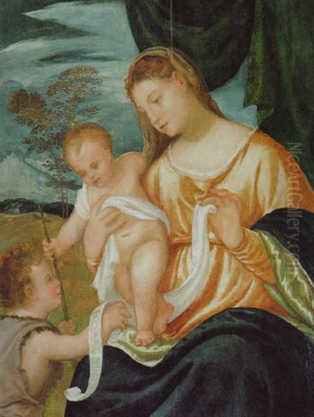 Madonna Con Bambino E San Giovannino Oil Painting by Polidoro da Lanciano