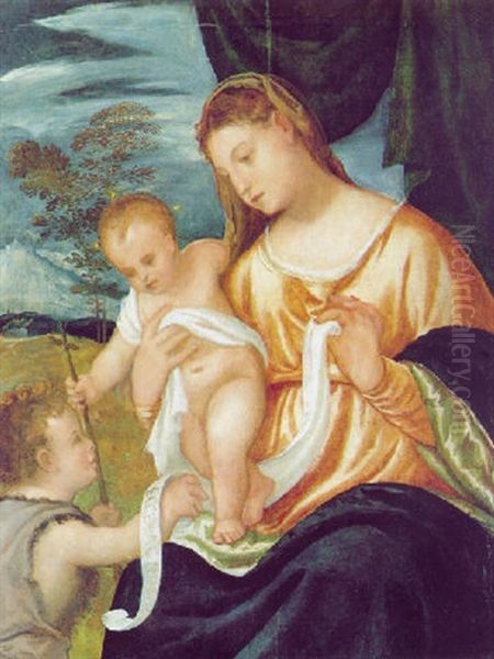 Madonna Con Bambino E San Giovannino Oil Painting by Polidoro da Lanciano