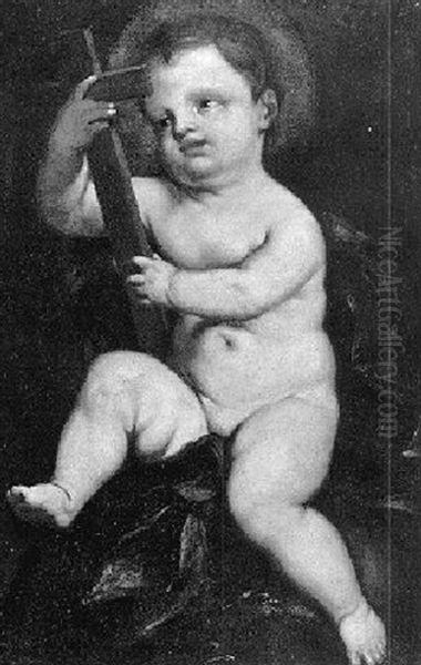 Infant Christ Holding The Cross Oil Painting by Polidoro da Lanciano