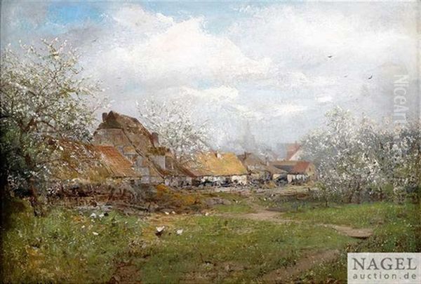 Sommerlandschaft Am Rande Eines Gehofts Oil Painting by Ludwig Lanckow