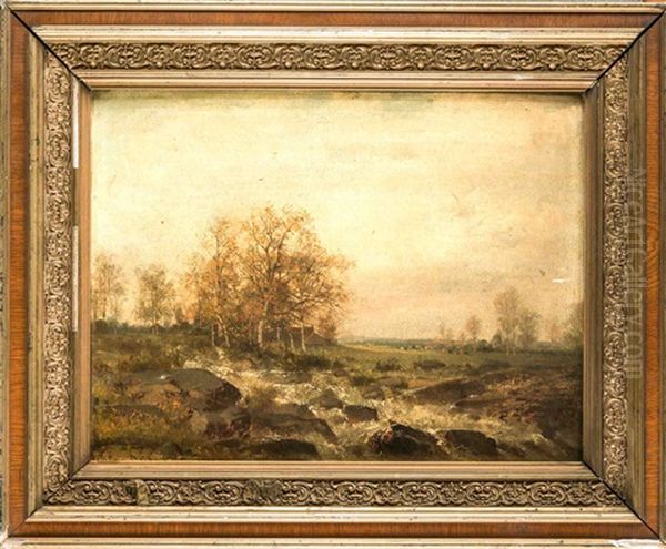 Herbstliche Landschaft Mit Wildbach by Ludwig Lanckow