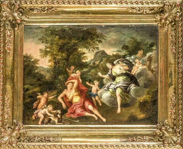 Selene Besucht Den Schlafenden Endymion Auf Dem Berg Latmos Um Mit Ihm 50 Kinder Zu Zeugen Oil Painting by Nicolas Lancret