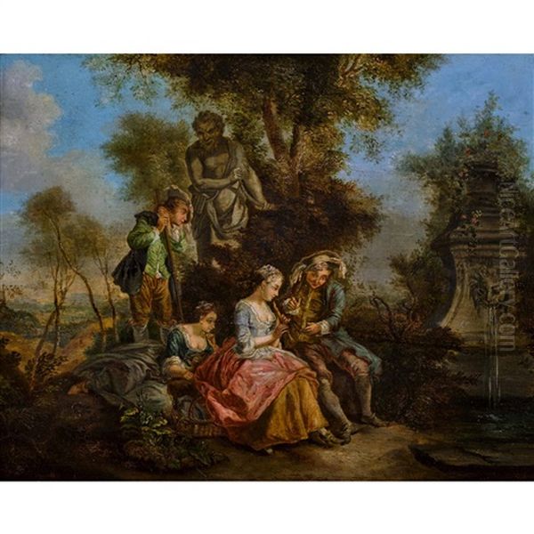 Le Maitre Galant Oil Painting by Nicolas Lancret