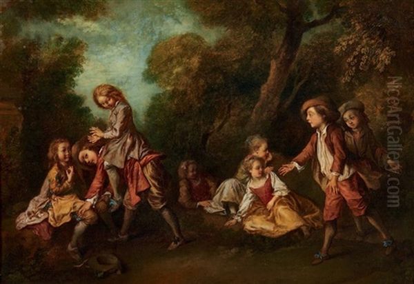 Jeux D'enfants Oil Painting by Nicolas Lancret