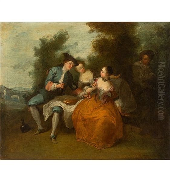 Gesellschaft Im Park Oil Painting by Nicolas Lancret