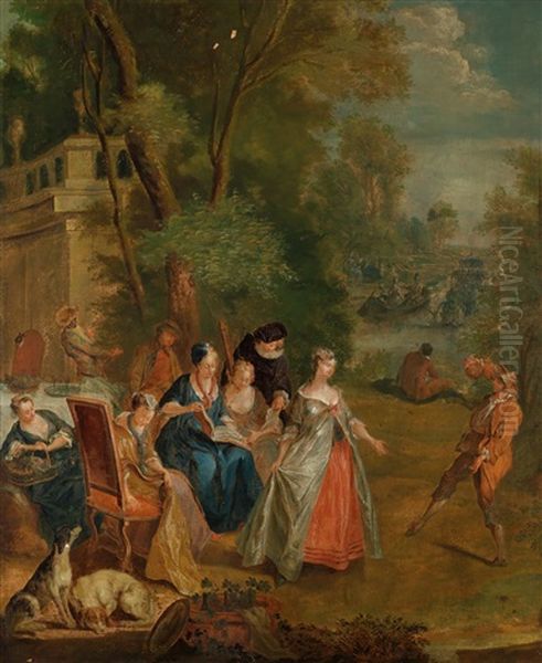 Eine Fete Champetre Oil Painting by Nicolas Lancret