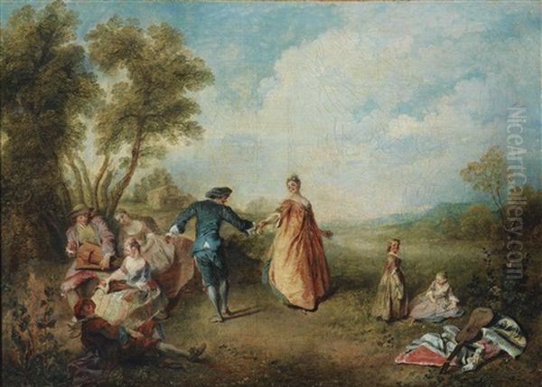 Les Agrements De La Campagne Oil Painting by Nicolas Lancret