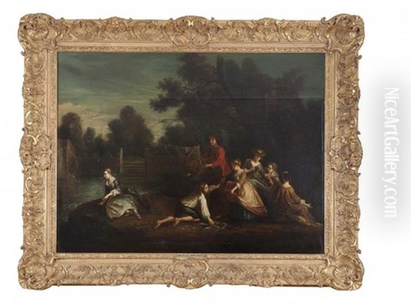 L'eau Oil Painting by Nicolas Lancret