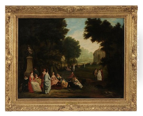 Fete Champetre, Fontainebleau Oil Painting by Nicolas Lancret