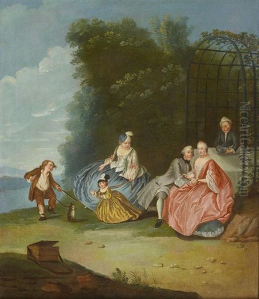 Le Dejeuner De Campagne Oil Painting by Nicolas Lancret