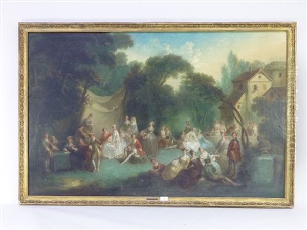 Une Scene Festive Dans La Campagne Oil Painting by Nicolas Lancret