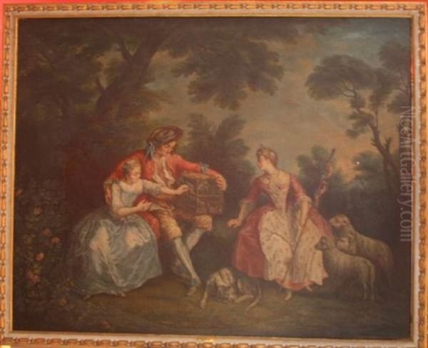 Les Amours Du Bocage Oil Painting by Nicolas Lancret