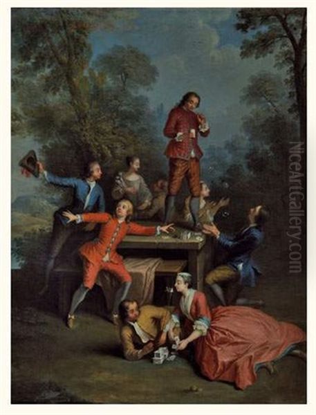 Joyeuse Compagnie Oil Painting by Nicolas Lancret