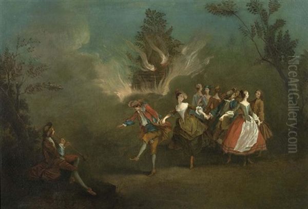 Allegorie Auf Das Element Feuer Oil Painting by Nicolas Lancret