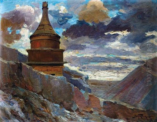 Avshalom's Tomb Oil Painting by Adolf, Abraham Behrman