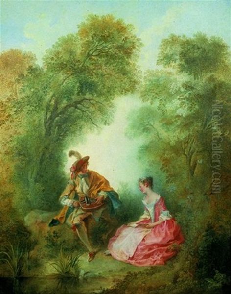 Le Joueur De Vielle Oil Painting by Nicolas Lancret