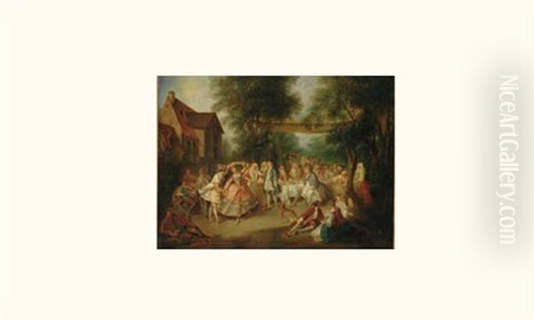 Le Banquet Villageois Oil Painting by Nicolas Lancret