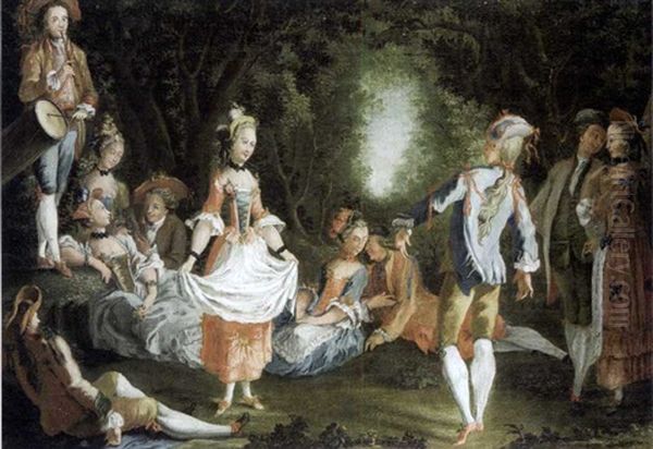 Le Jeu De Cache-cache-mitoulas Oil Painting by Nicolas Lancret