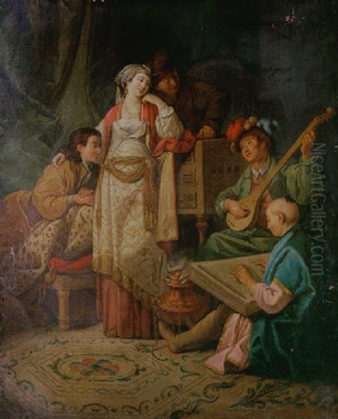 Concierto Con Mandarin Oil Painting by Nicolas Lancret