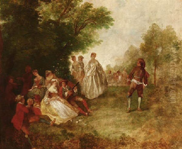 Tanz Im Park Oil Painting by Nicolas Lancret