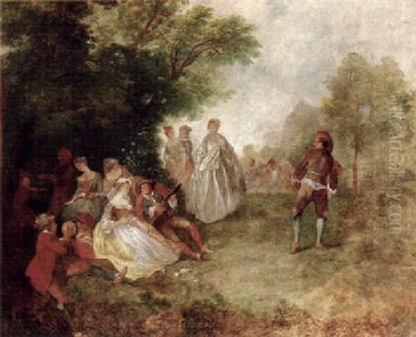 Tanz Im Park Oil Painting by Nicolas Lancret