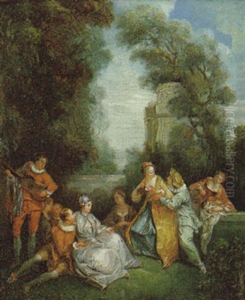 Une Fete Champetre Oil Painting by Nicolas Lancret