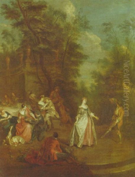 Autumn: A Fete Champetre Oil Painting by Nicolas Lancret