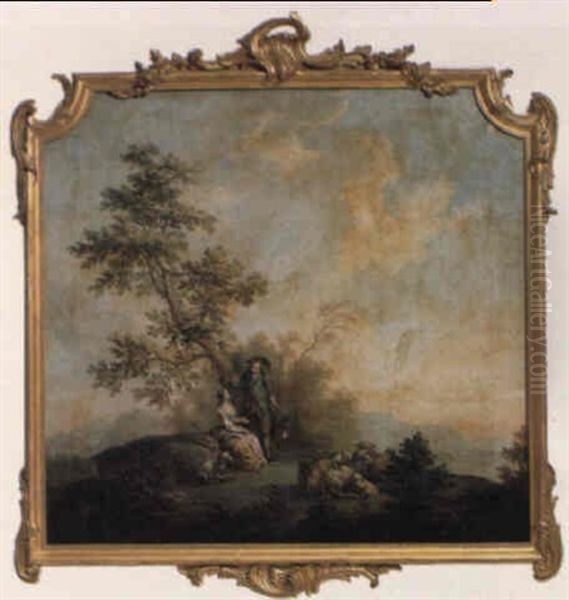 Hyrdescene Oil Painting by Nicolas Lancret