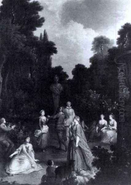 Une Fete Champetre Oil Painting by Nicolas Lancret