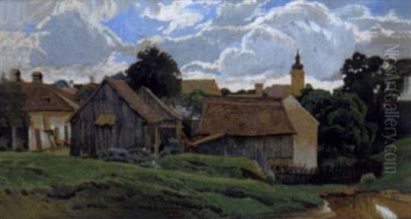 Dorflandschaft Oil Painting by Hubert Landa