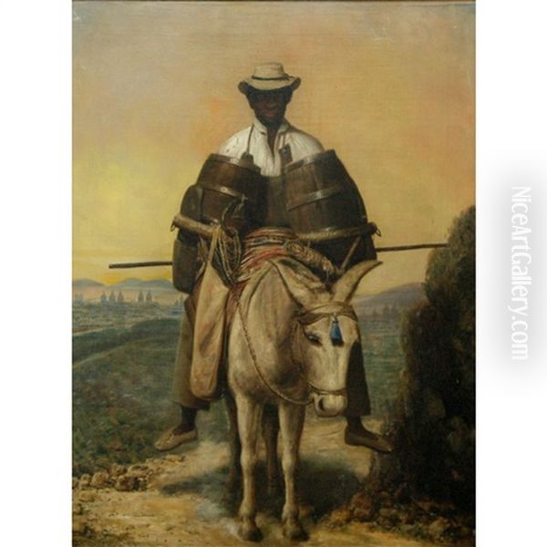 Man On A Mule Oil Painting by Victor Patricio Landaluze