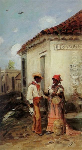 El Encuetro Oil Painting by Victor Patricio Landaluze