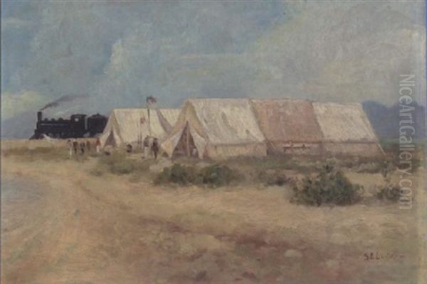 Surveyor's Camp Oil Painting by Sandor Landeau